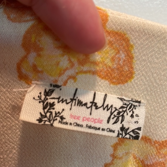 Free People - Forties Feels Yellow Floral Print Tie-Front Bodysuit, Size Small - Picture 8 of 9